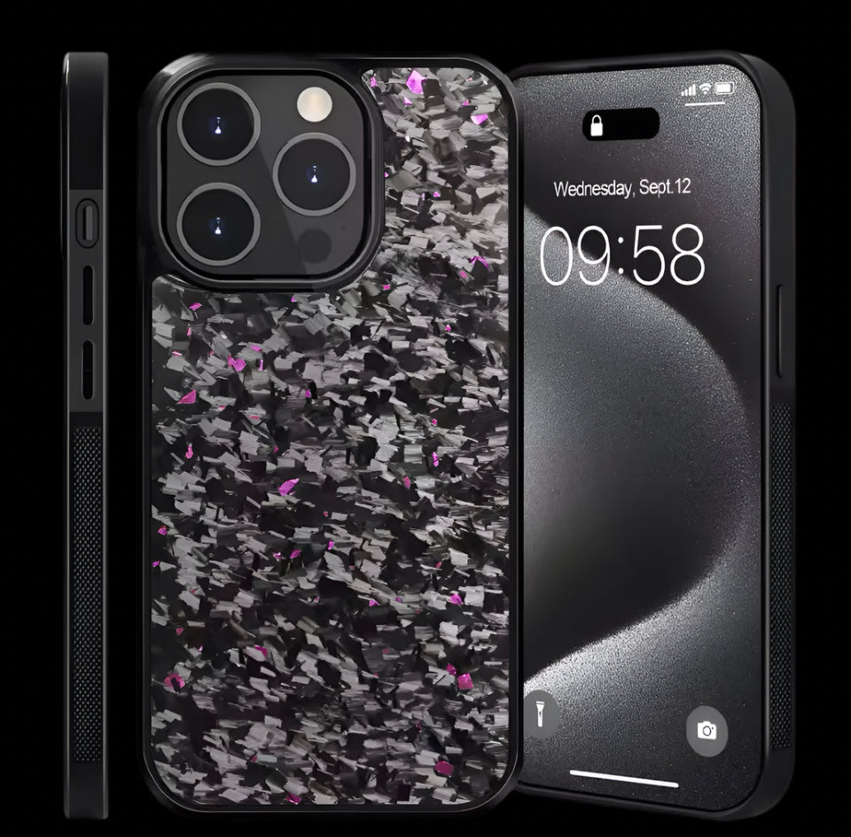 Forged carbon fiber phone case with color options MagSafe included