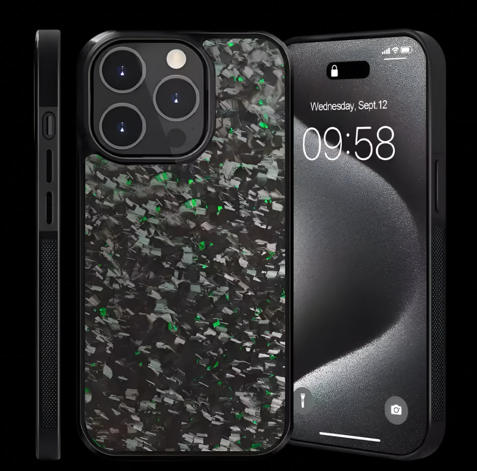 Forged carbon fiber phone case with color options MagSafe included