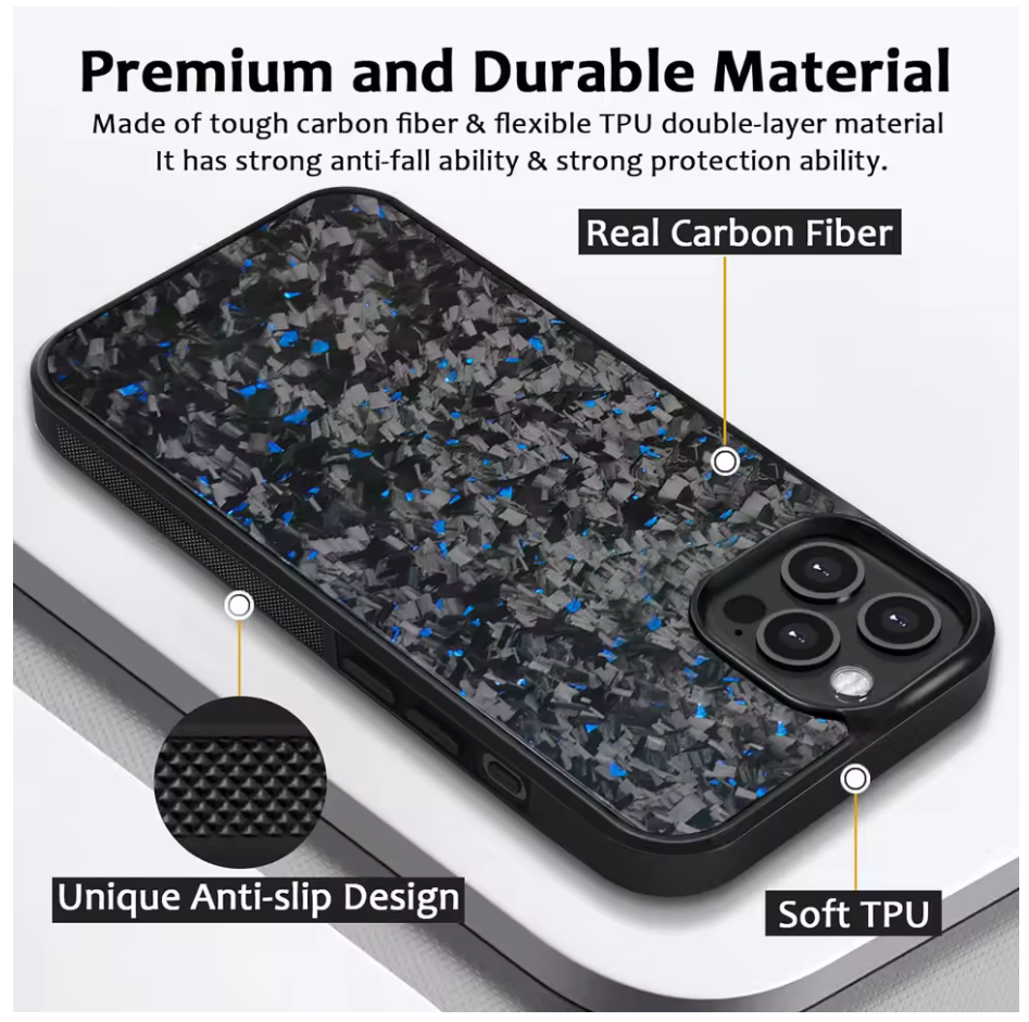 Forged carbon fiber phone case