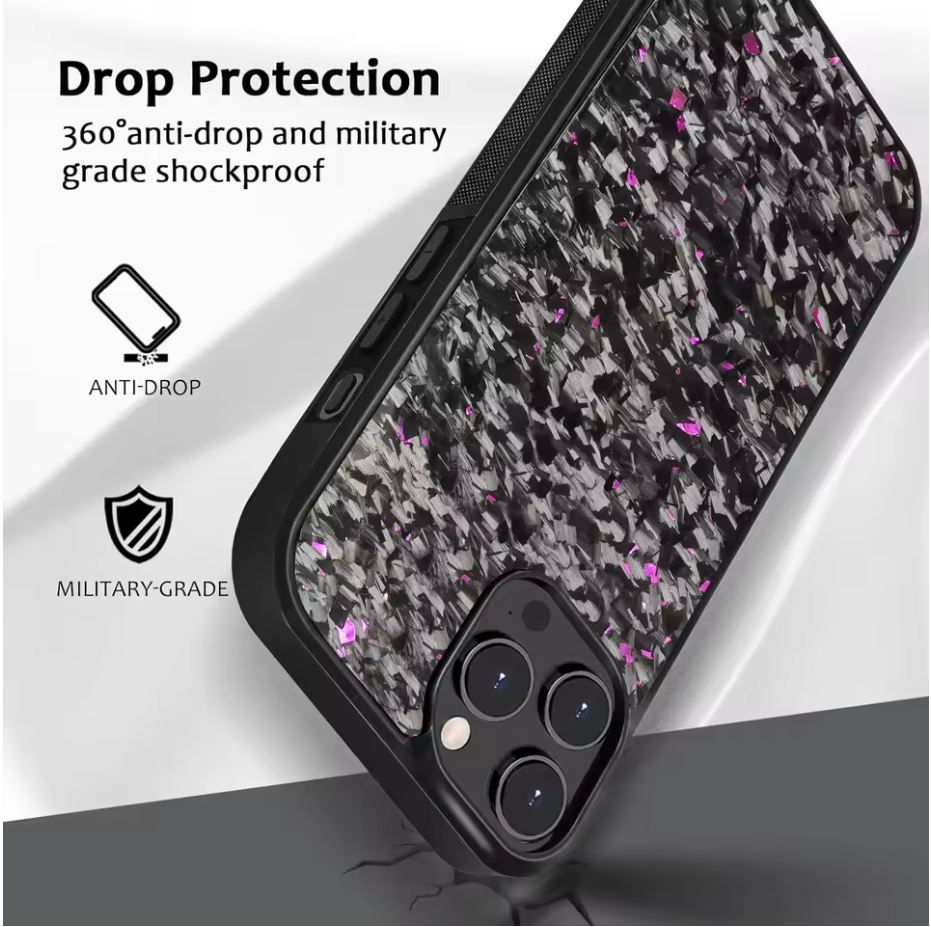 Forged carbon fiber phone case