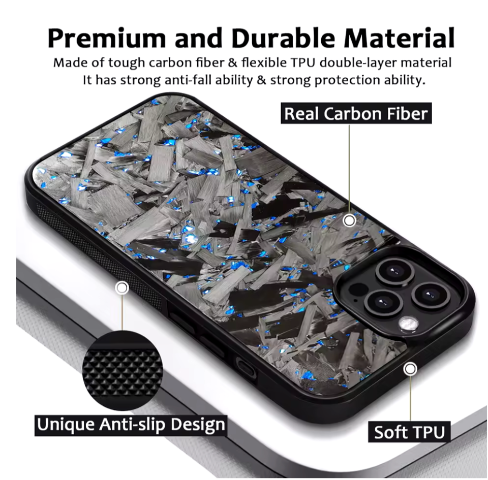 Forged carbon phone case v2
