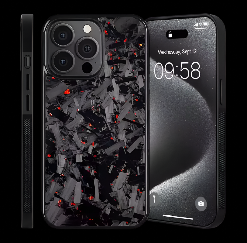 Forged carbon phone case v2